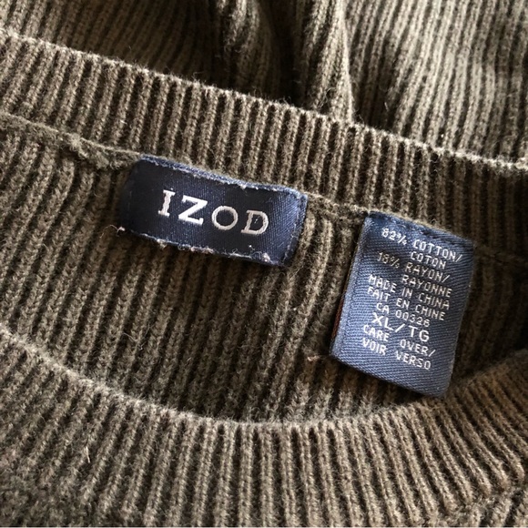 Izod | Dark Olive Green Knit Sweater - Picture 2 of 2